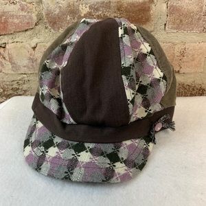 Plaid tweed corduroy hat cap beret